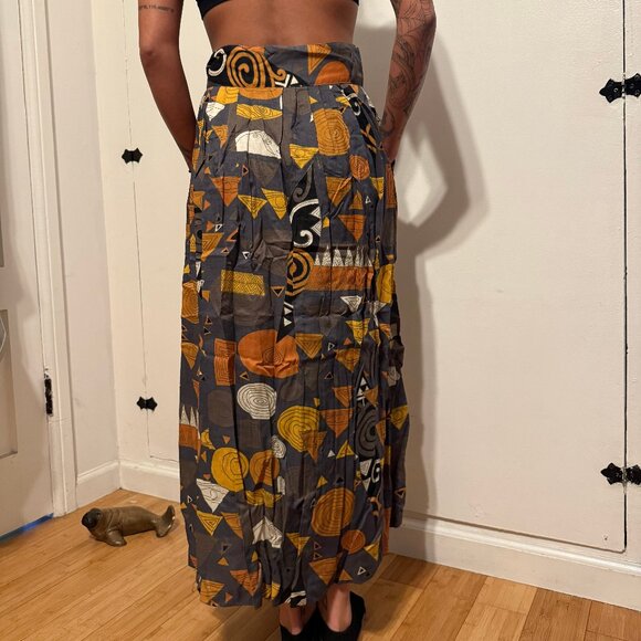 ✨ Vintage Diane von Furstenberg Maxi Skirt — Abstract Print, High Waist ✨ - Picture 3 of 4